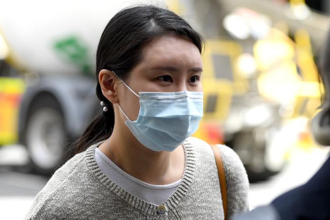 Hsin-Yu Tsai leaves the Downing Centre District Court in Sydney, Wednesday, October 20, 2021. 