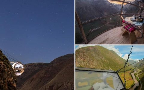悬挂在秘鲁悬崖边上的疯狂玻璃盒房产在Airbnb上上市